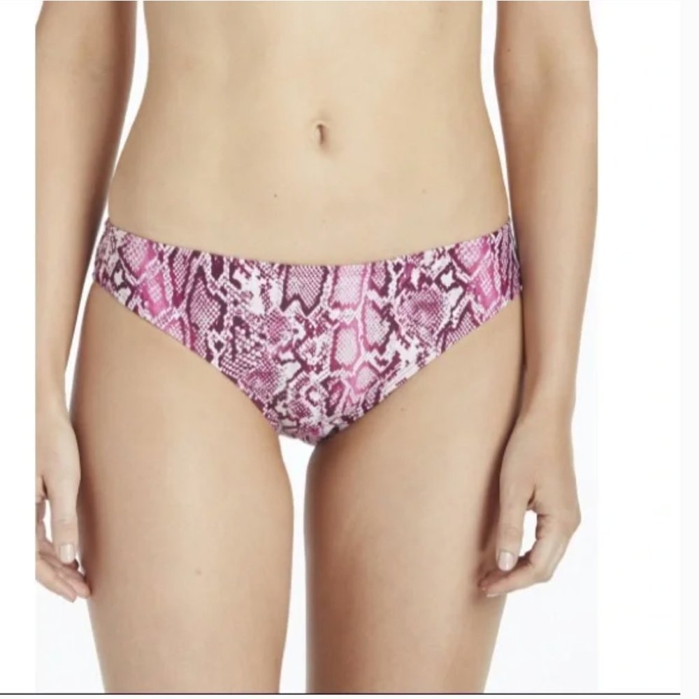 Bebe Bikini Bottom Pink Snake Reptile Cheeky Hipster Size M NWT